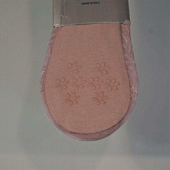 REHE Invisible Socks Laced Women Fashion No Slip Silicon Grip 2 Pairs - Picture 8 of 11